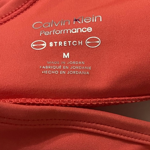 CALVIN KLEIN PERFORMANCE SHIRRED LONG LINE BRA TOP WOMEN REMOVABLE CUPS PINK M - Picture 6 of 9